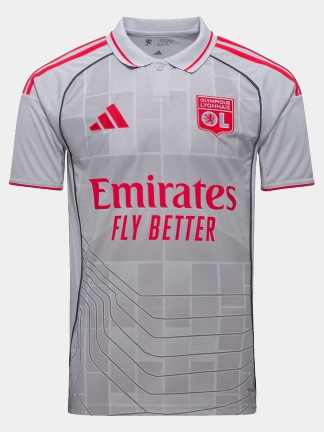 Maillot de football third ol 25/26 gris homme - Adidas