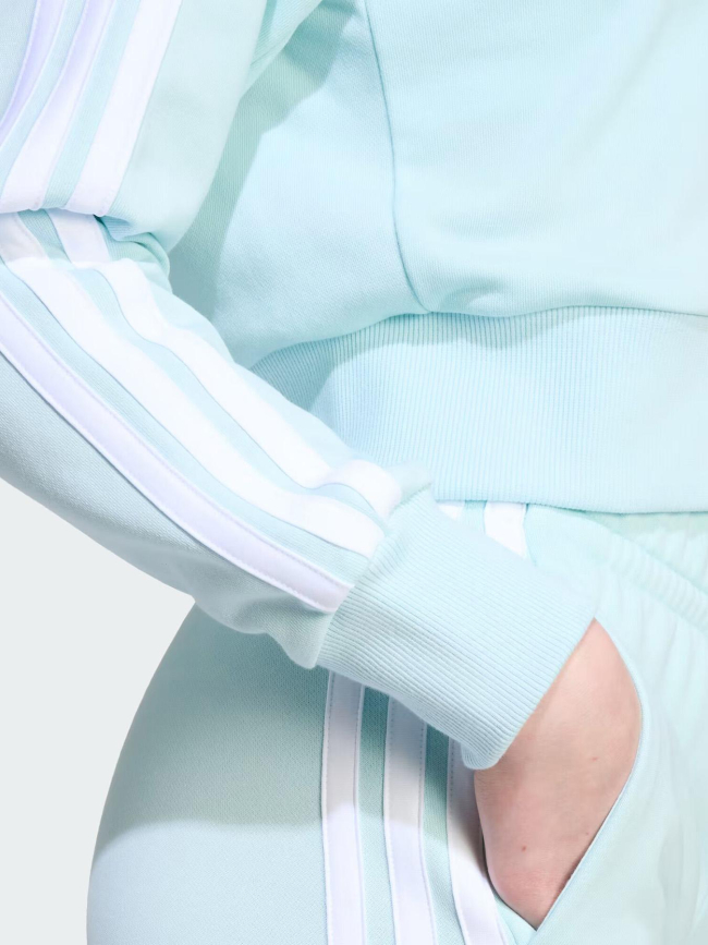 Sweat-crop à capuche zippé 3s ft bleu clair fille - Adidas
