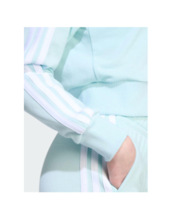 Sweat-crop à capuche zippé 3s ft bleu clair fille - Adidas