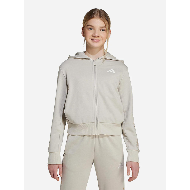 Sweat à capuche zippé anml 3s ft beige fille - Adidas