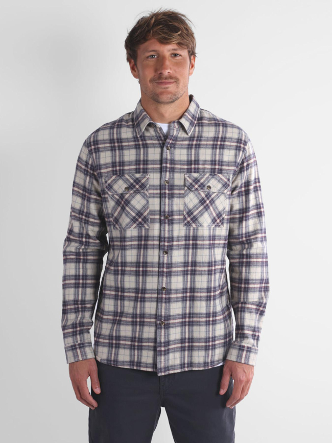 Chemise à carreaux tissé cliff beige homme - Oxbow