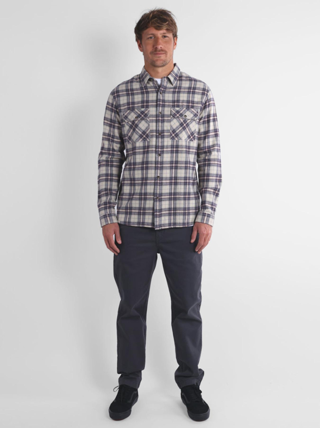 Chemise à carreaux tissé cliff beige homme - Oxbow