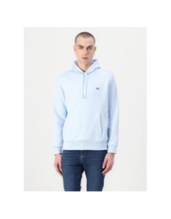 Sweat à capuche molleton bleu ciel homme - Lacoste