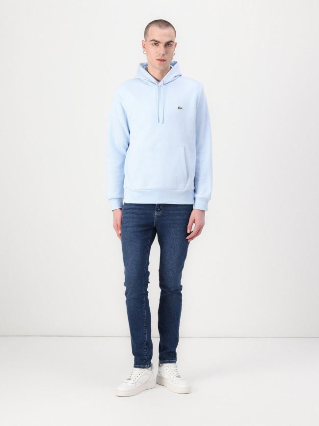 Sweat à capuche molleton bleu ciel homme - Lacoste
