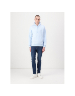 Sweat à capuche molleton bleu ciel homme - Lacoste