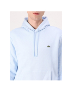 Sweat à capuche molleton bleu ciel homme - Lacoste