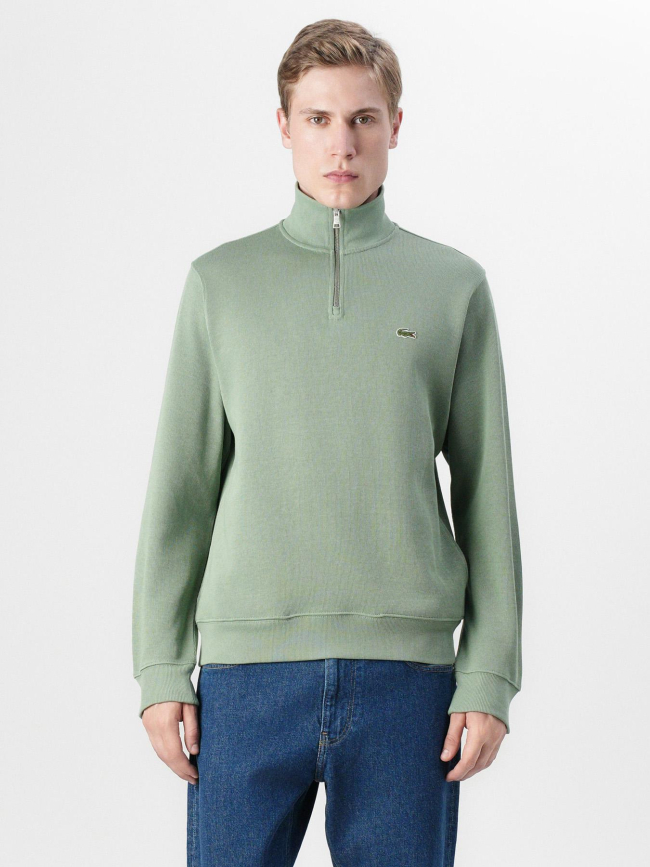 Sweat à col zippé vert homme - Lacoste