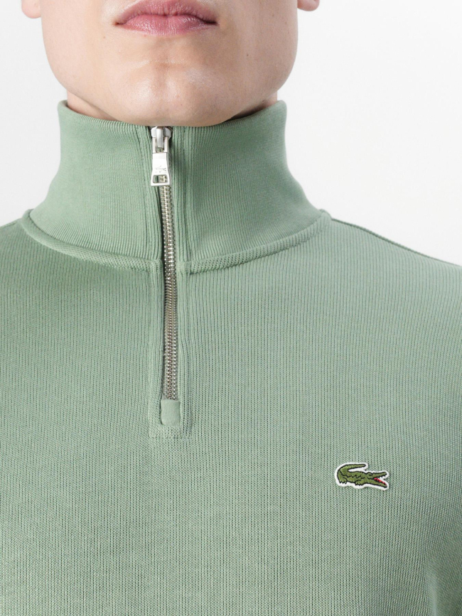 Sweat à col zippé vert homme - Lacoste