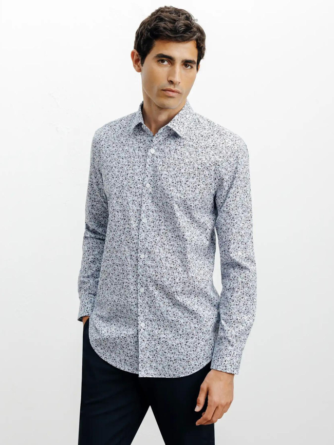 Chemise à manches longues floral mindy bleu homme - Izac
