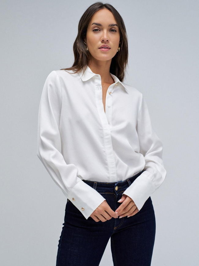 Chemisier à boutons dorés blanc femme - Salsa