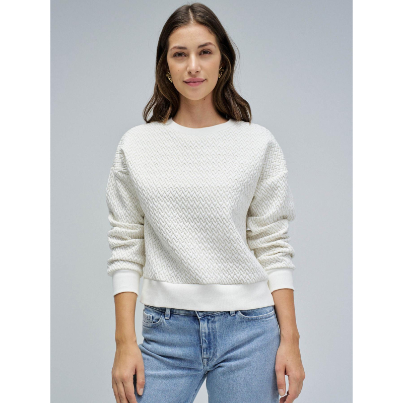 Sweat à motifs jacquard brillant blanc femme - Salsa