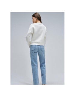 Sweat à motifs jacquard brillant blanc femme - Salsa