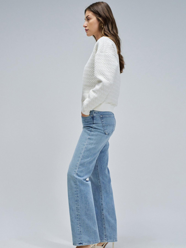 Sweat à motifs jacquard brillant blanc femme - Salsa