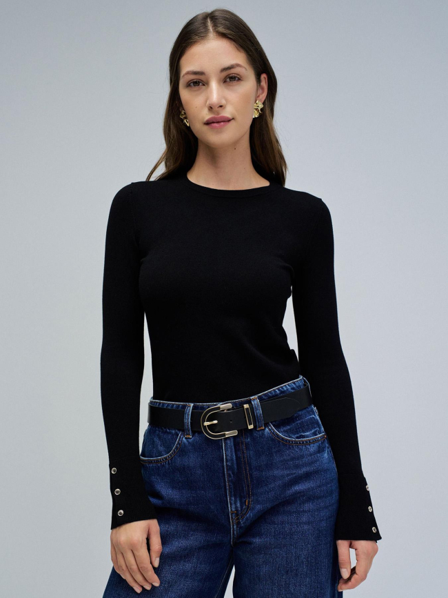 Pull slim à manches longues basic noir femme - Salsa