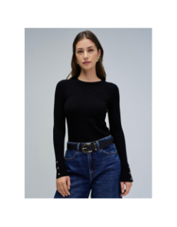 Pull slim à manches longues basic noir femme - Salsa