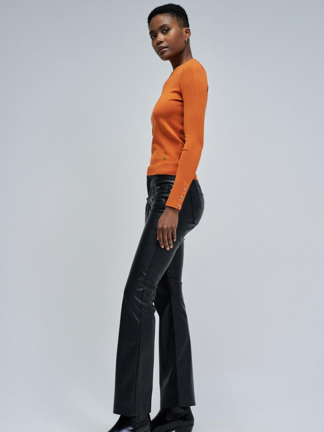 Pull à manches boutonnées basic orange femme - Salsa