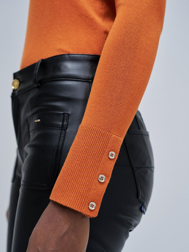 Pull à manches boutonnées basic orange femme - Salsa