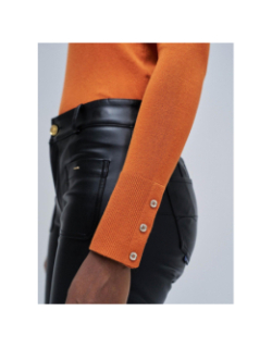 Pull à manches boutonnées basic orange femme - Salsa