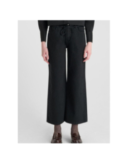 Jean wide leg taille haute alexgi noir fille - Le Temps Des Cerises