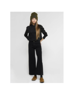 Jean wide leg taille haute alexgi noir fille - Le Temps Des Cerises