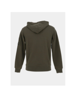 Sweat à capuche logo cadre relief kaki homme - Chabrand