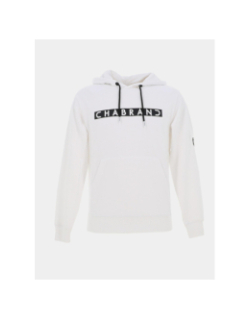 Sweat à capuche cadre logo relief blanc homme - Chabrand