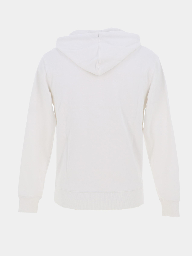 Sweat à capuche cadre logo relief blanc homme - Chabrand