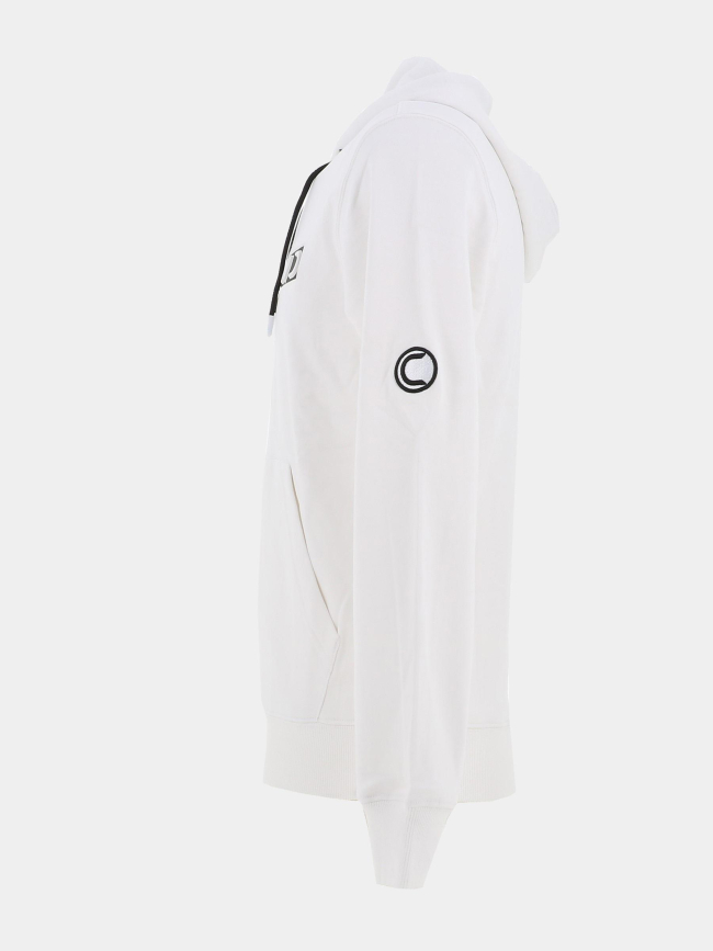 Sweat à capuche cadre logo relief blanc homme - Chabrand