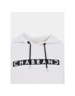 Sweat à capuche cadre logo relief blanc homme - Chabrand