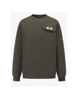 Sweat à col rond et poche plaquée kaki homme - Chabrand