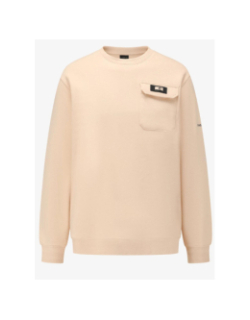 Sweat à col rond et poche plaquée beige homme - Chabrand
