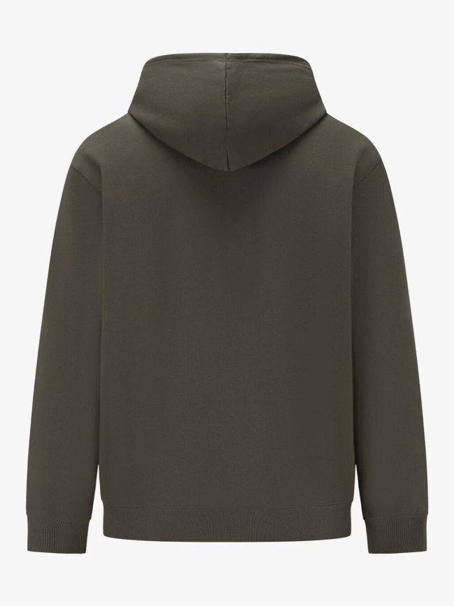 Sweat à capuche logo uni kaki homme - Chabrand
