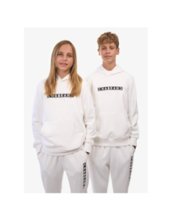 Sweat à capuche logo cadre relief blanc garçon - Chabrand
