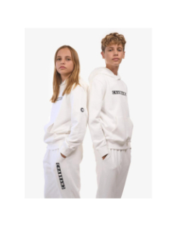Sweat à capuche logo cadre relief blanc garçon - Chabrand
