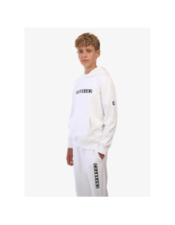 Sweat à capuche logo cadre relief blanc garçon - Chabrand