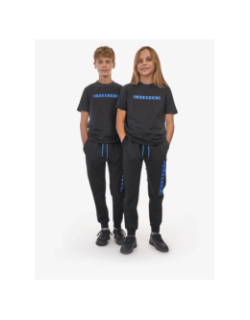 Pantalon jogging logo cadre relief bleu noir garçon - Chabrand