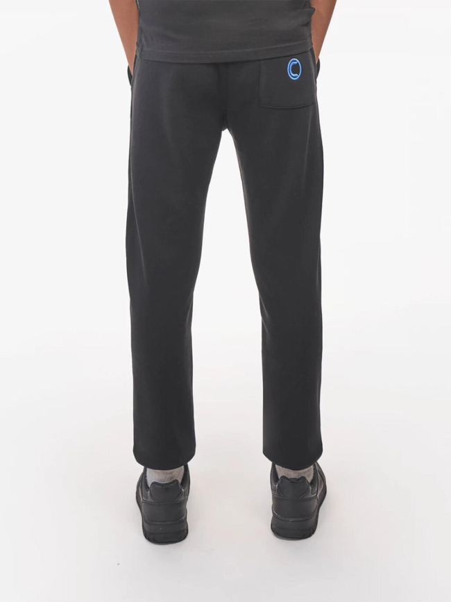 Pantalon jogging logo cadre relief bleu noir garçon - Chabrand