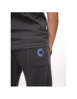 Pantalon jogging logo cadre relief bleu noir garçon - Chabrand