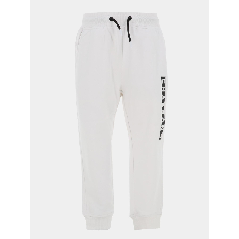 Pantalon jogging logo cadre relief vertical blanc garçon - Chabrand