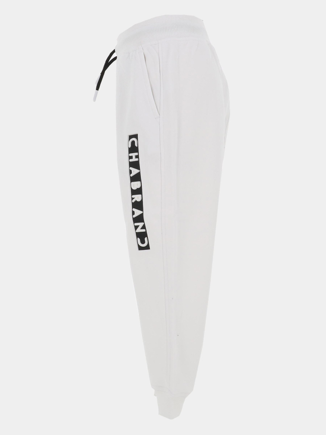 Pantalon jogging logo cadre relief vertical blanc garçon - Chabrand