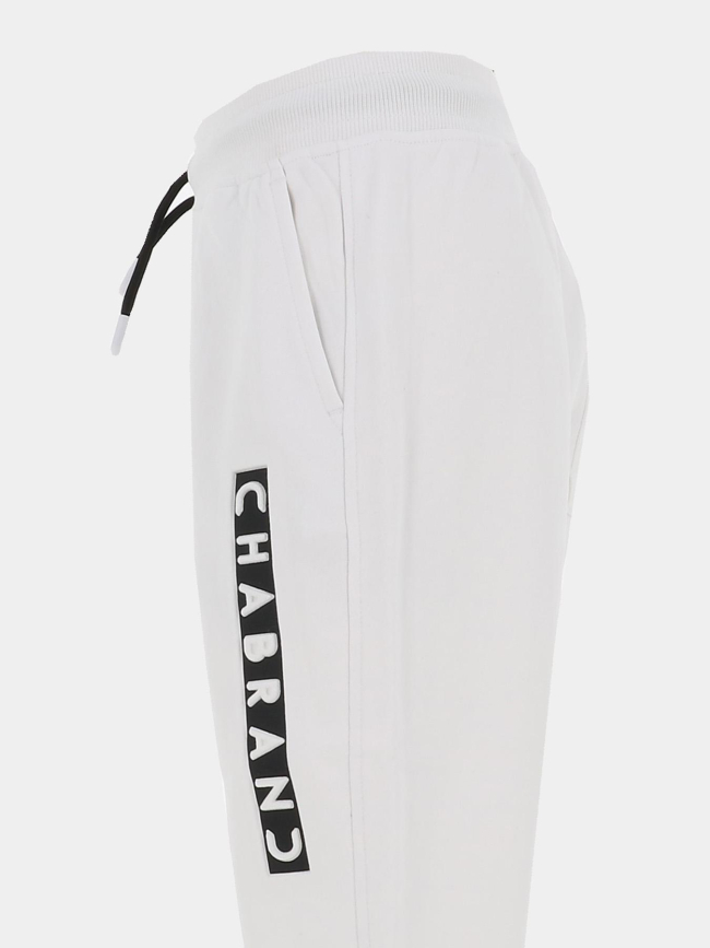 Pantalon jogging logo cadre relief vertical blanc garçon - Chabrand
