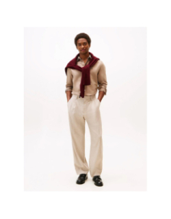 Chemise solid heritage oxford beige homme - Tommy Hilfiger