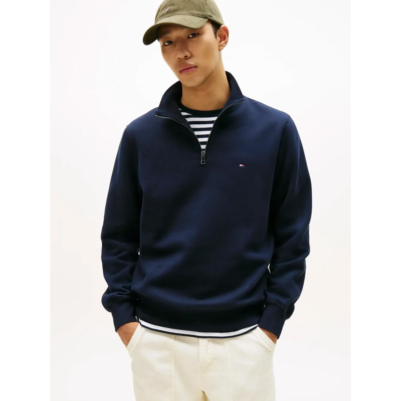 Pull en molleton zippé noir homme - Tommy Hilfiger
