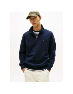 Pull en molleton zippé noir homme - Tommy Hilfiger