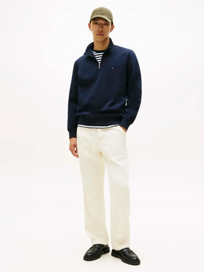 Pull en molleton zippé noir homme - Tommy Hilfiger