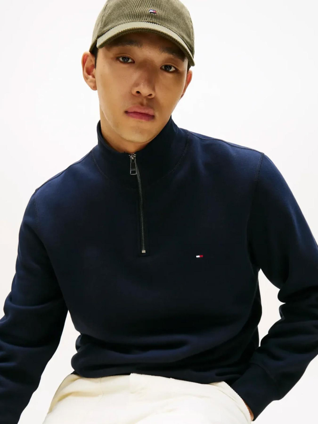 Pull en molleton zippé noir homme - Tommy Hilfiger