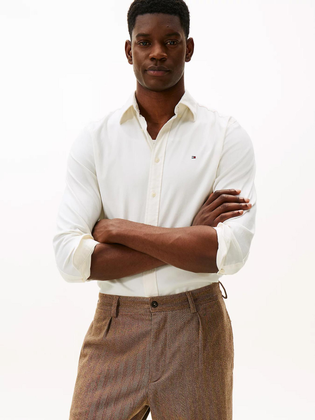 Chemise en flanelle th flex beige homme - Tommy Hilfiger