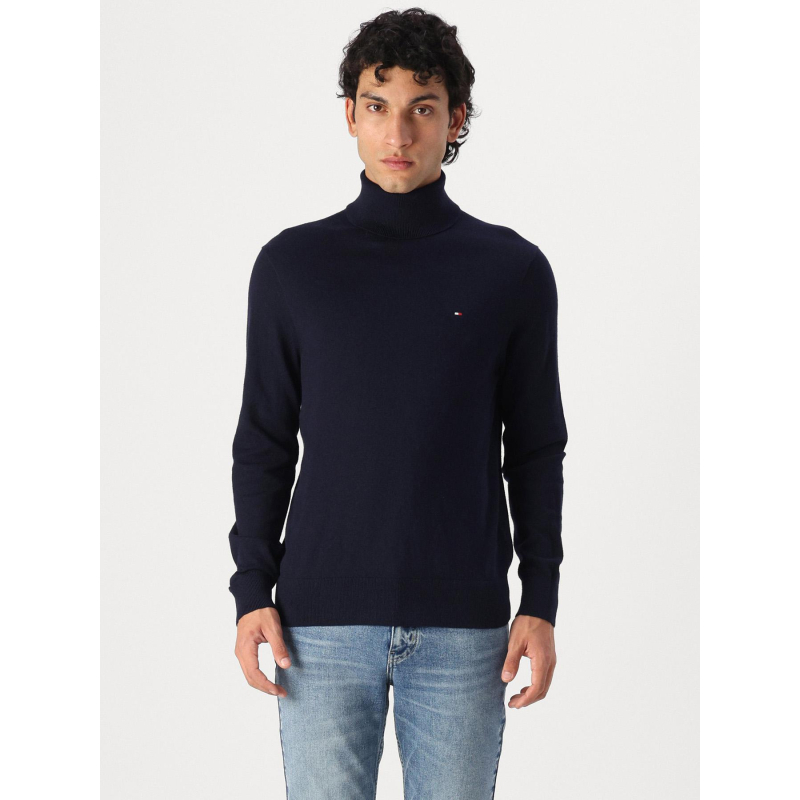 Pull à col roulé pima cachemire bleu marine homme - Tommy Hilfiger