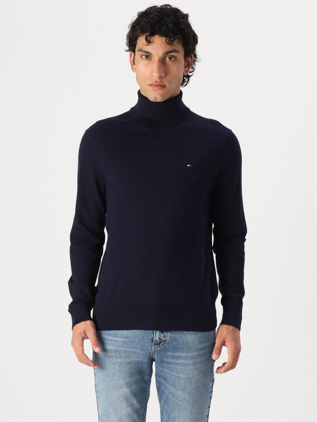 Pull à col roulé pima cachemire bleu marine homme - Tommy Hilfiger
