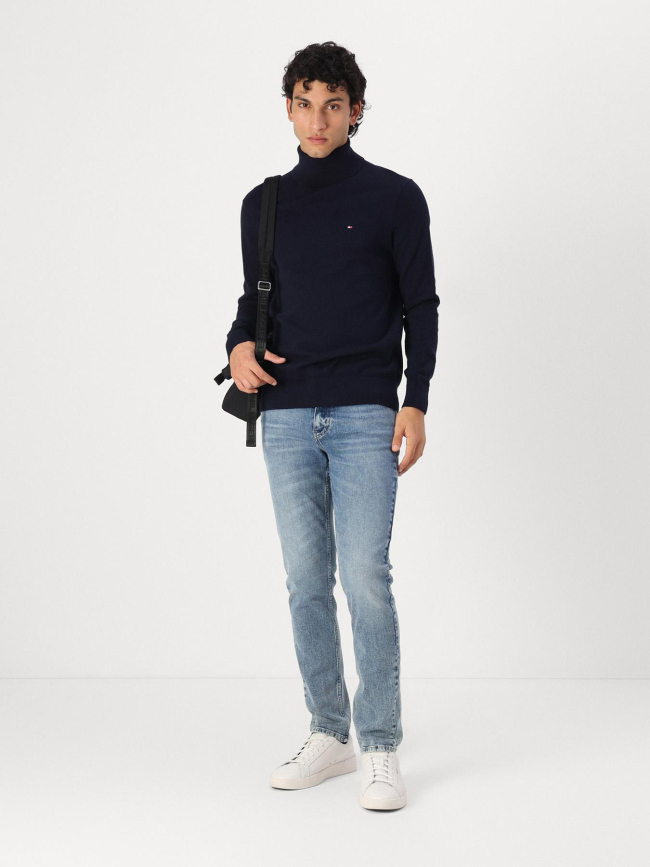 Pull à col roulé pima cachemire bleu marine homme - Tommy Hilfiger